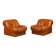 Rino Maturi Depositato Lounge Chairs in cognac leather for Mimo Padova
