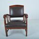 Fauteuil en bois et cuir