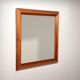 Italian walnut wood square mirror – elegant 1970s design