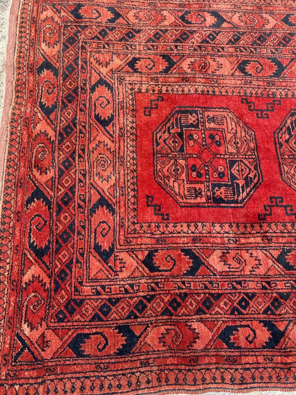 Ancient carpet turkmen ersari afghan 137x203 cm