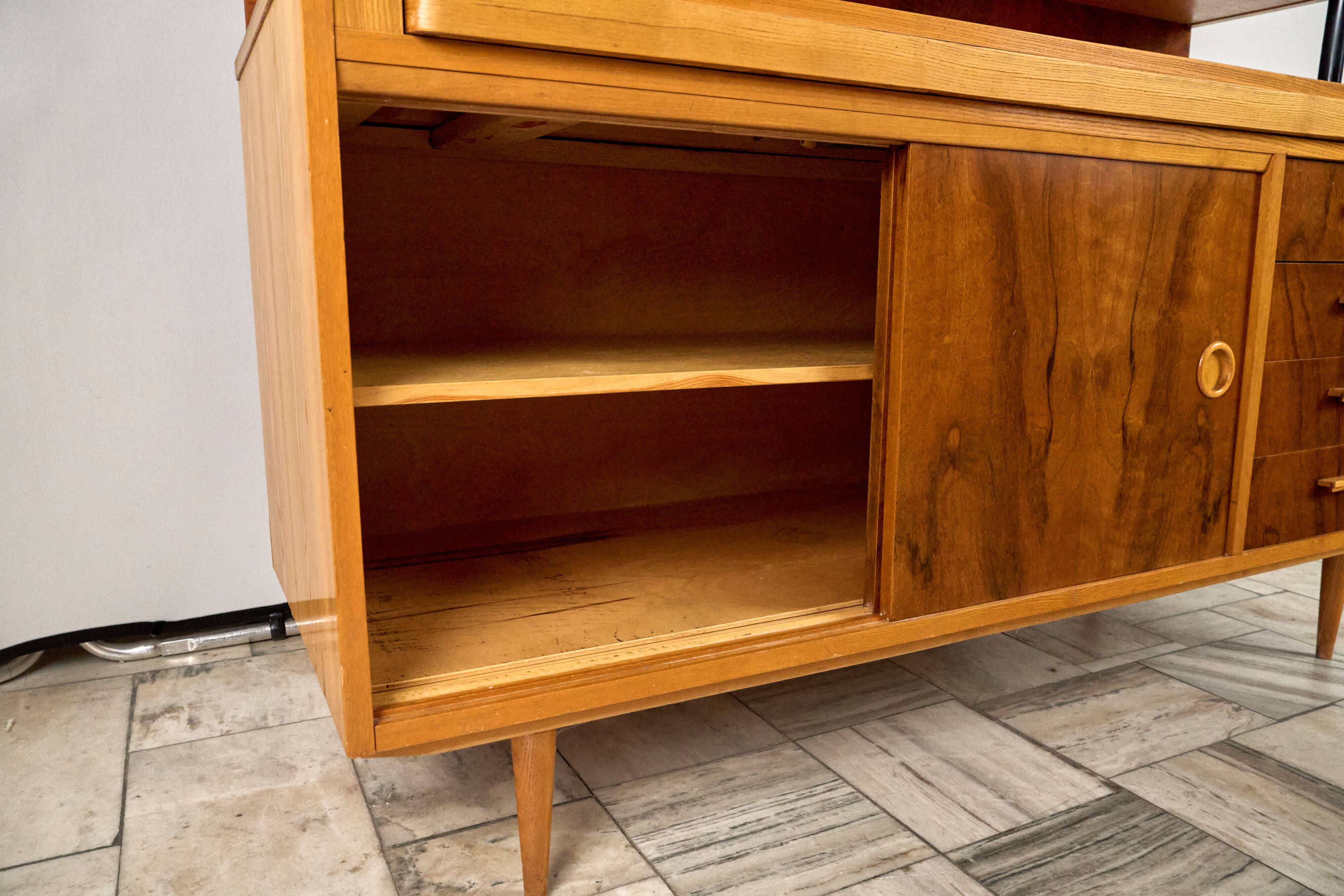 Vintage Credenza with pull-out table, 1960s, Czechoslovakia