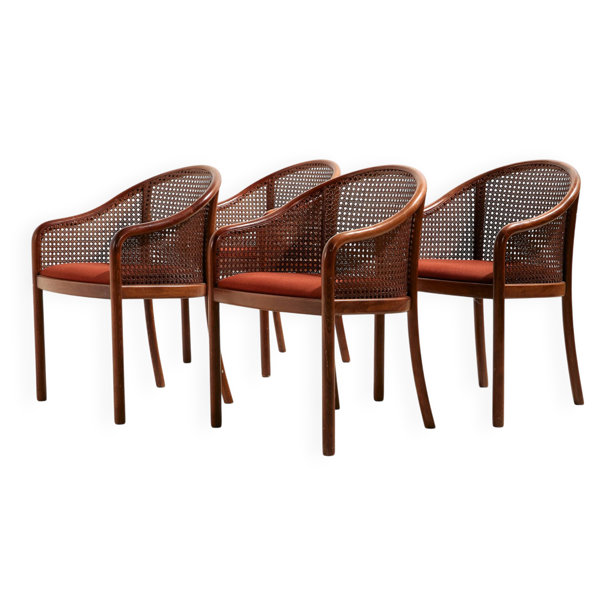 Fauteuil en hêtre et rotin