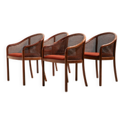 Fauteuil en hêtre et rotin