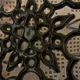 Vintage enameled cast iron trivet