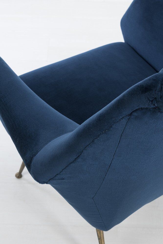 Ensemble de 2 fauteuils italiens bleu foncé
