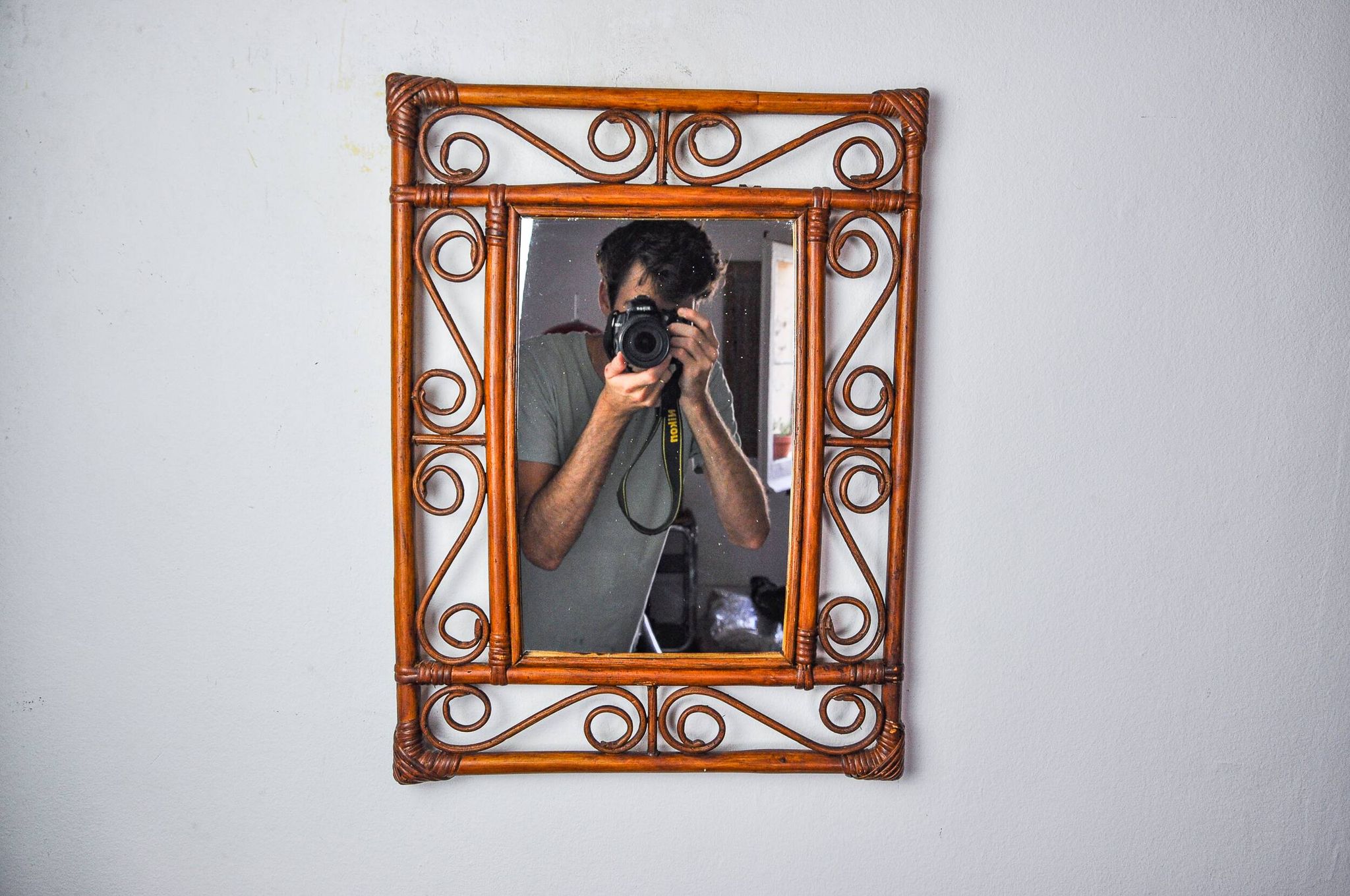 Bamboo mirror, Italy 1960
