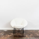 Mid century white boucle armchair 1950's
