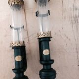 Paire d'appliques en tôle système à ressort et bougie Jamais électrifié. Epoque Victorienne.