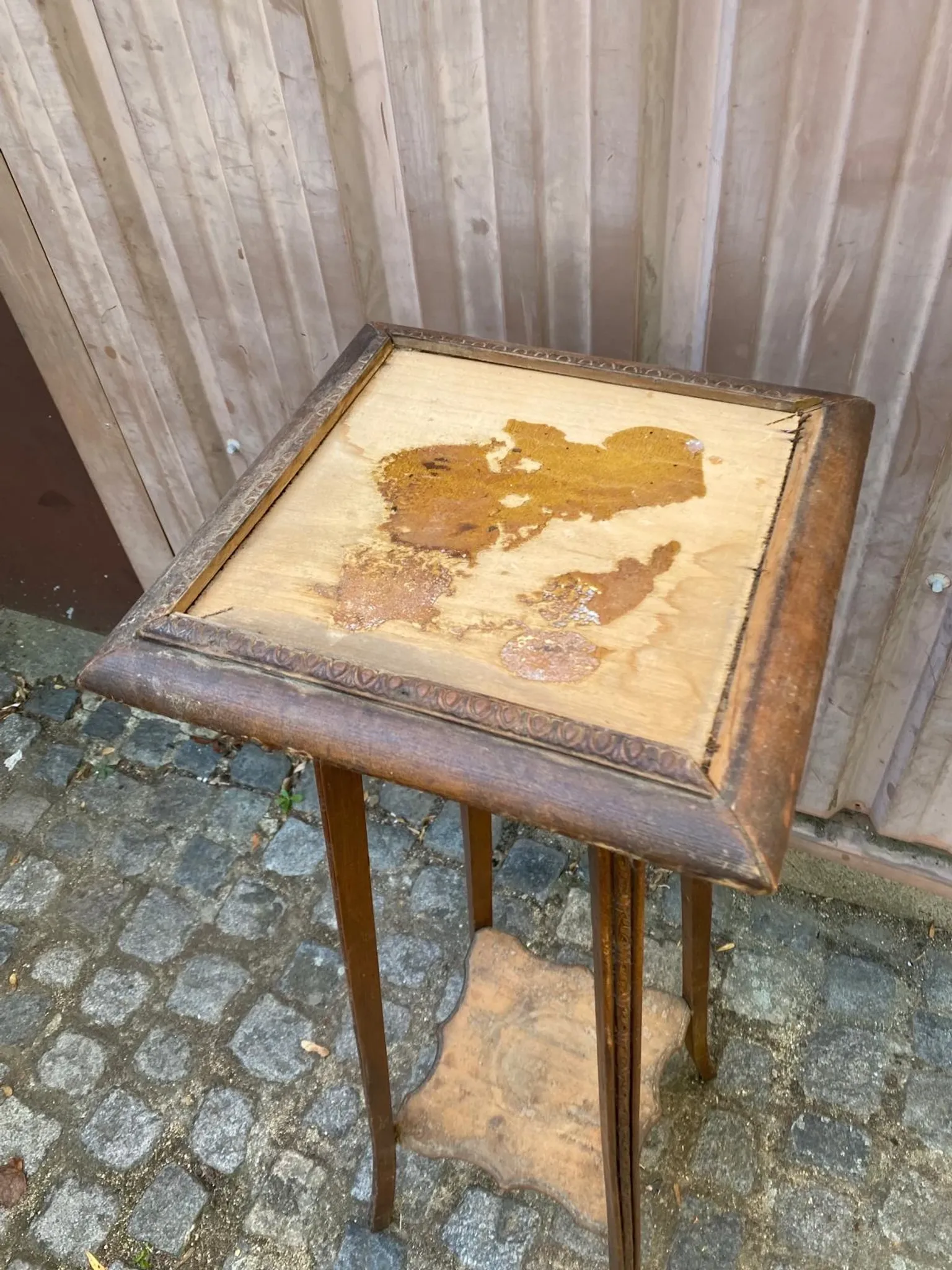Antique Stand / Sculpted Wooden Plant Holder — 1900s Era