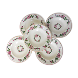 5 assiettes creuses de Longwy modèle Aupébines