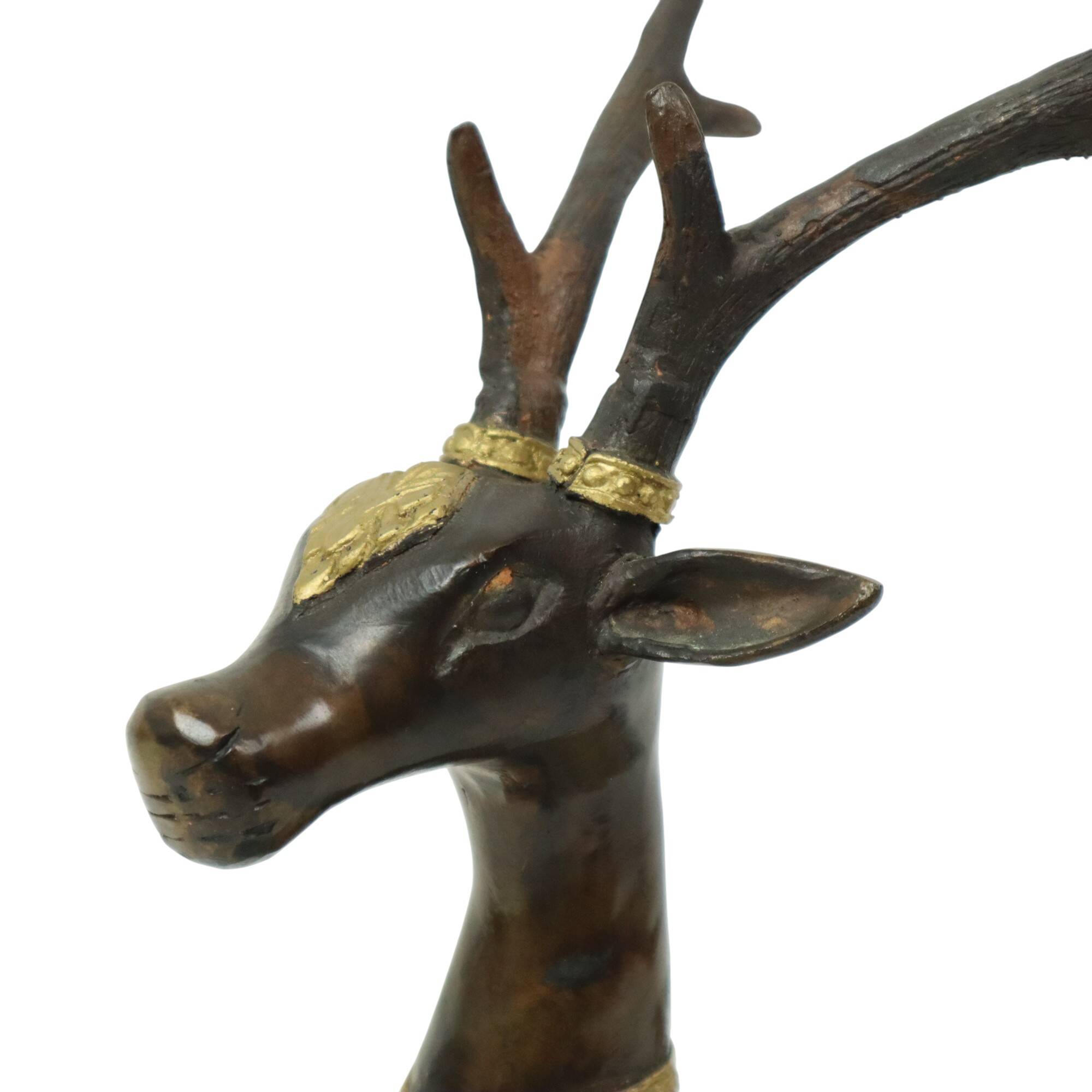 Vintage Bronze Sculpture Reclining Deer Sarreid Ltd 32cm
