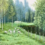 Green landscape signed in 2009