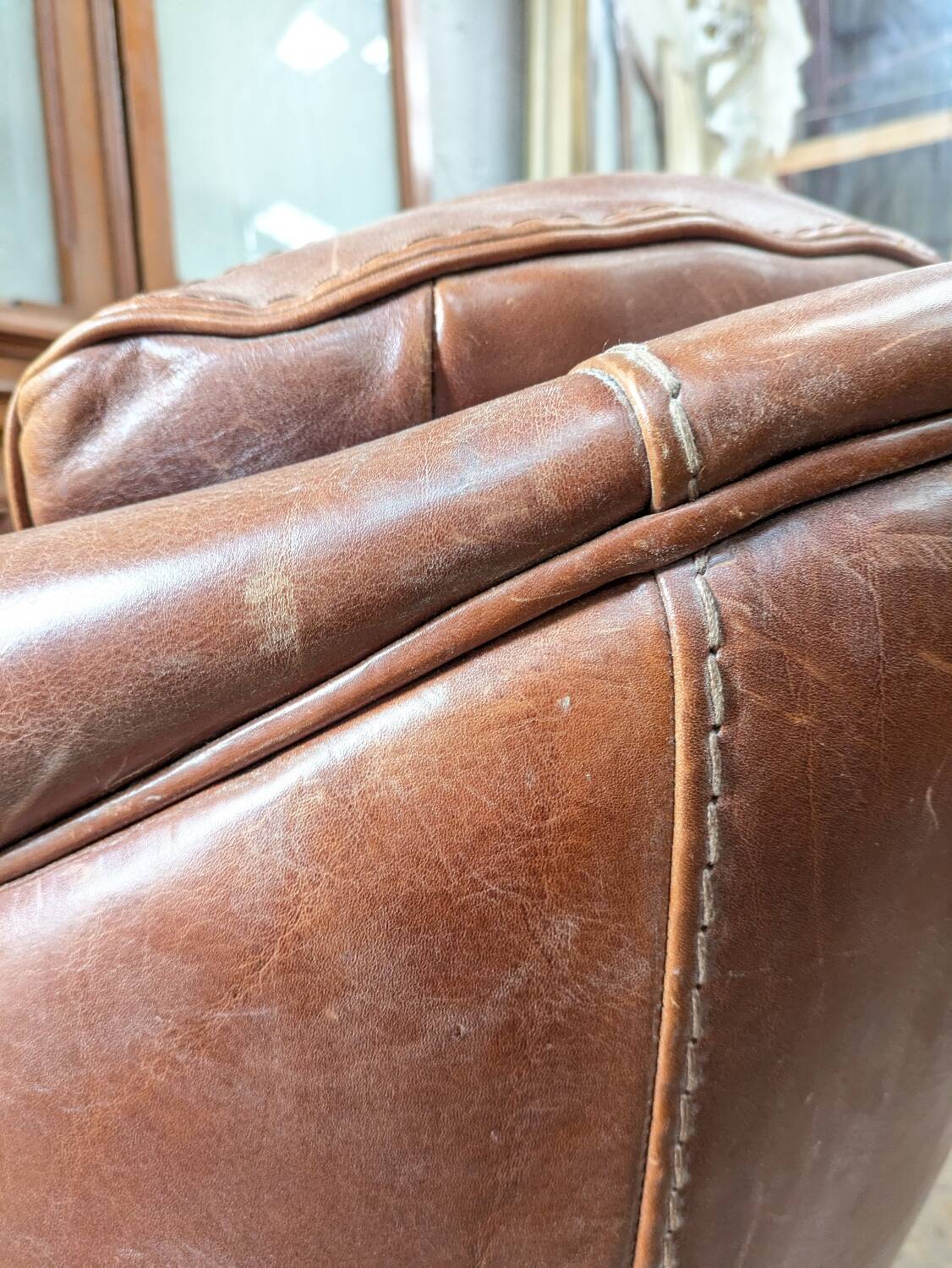 Pair of leather armchairs