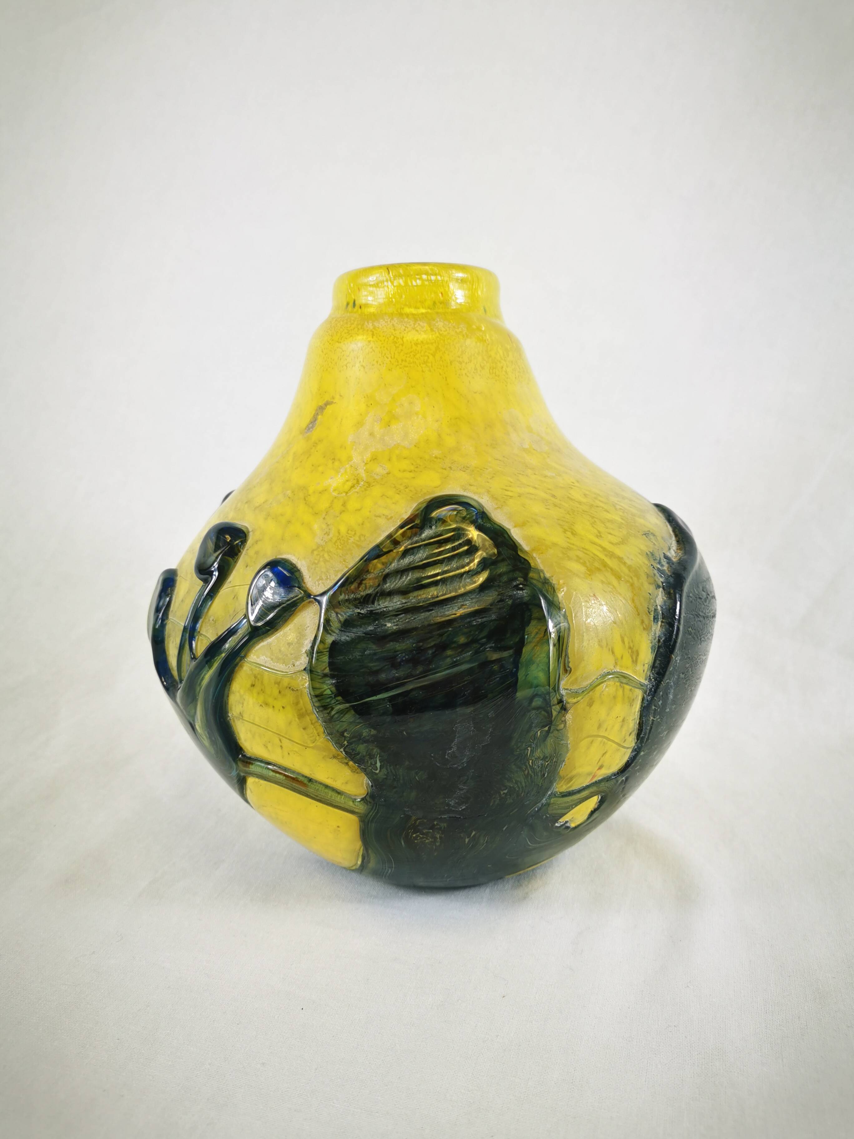 Blown Glass Vase Signed Jean Claude Novaro