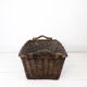 Panier Vintage Anse Rangement Mid Century Panier en osier tressé marron foncé Travail manuel Hygge S