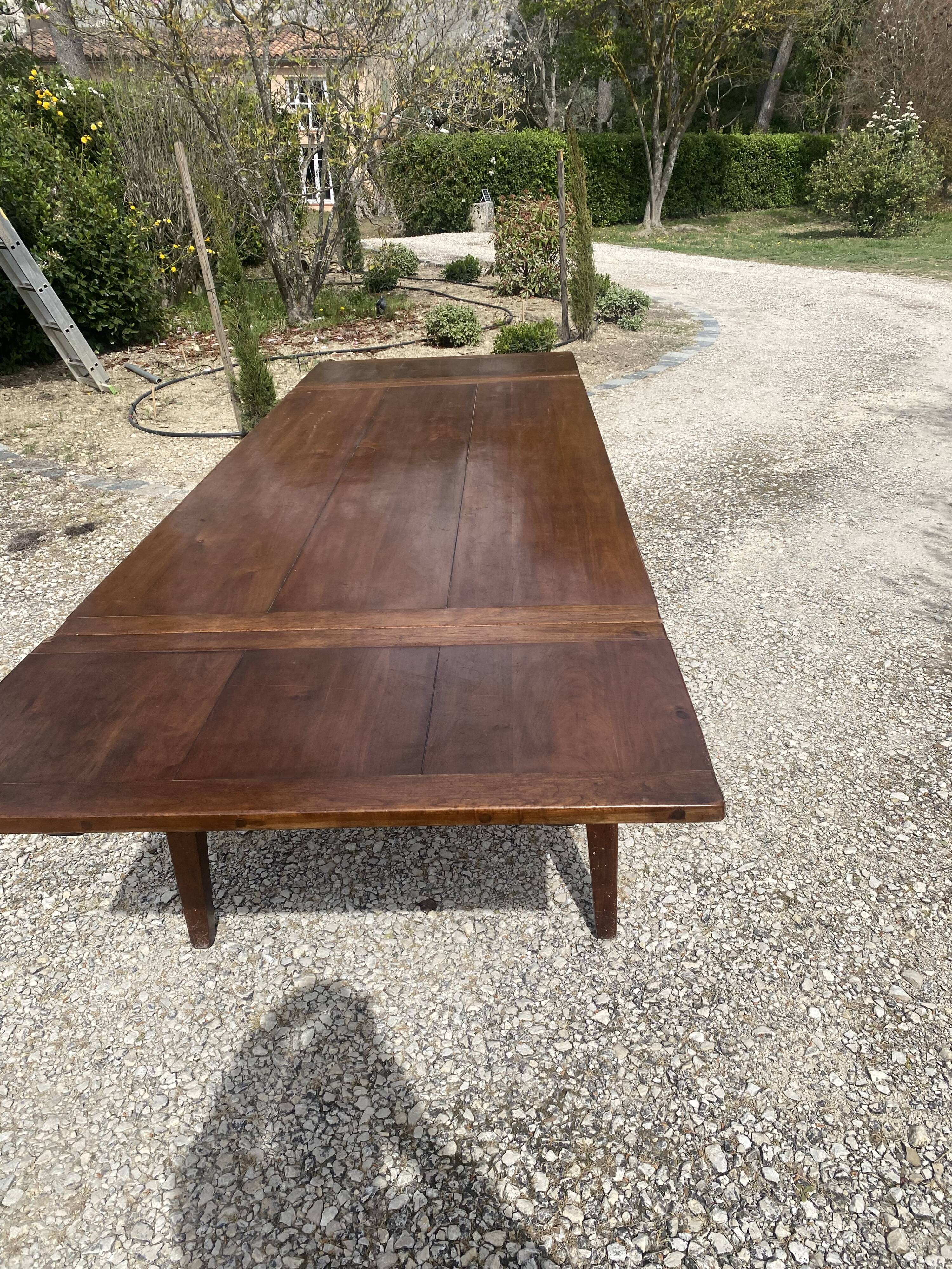 Antique cherry farmhouse table with extensions