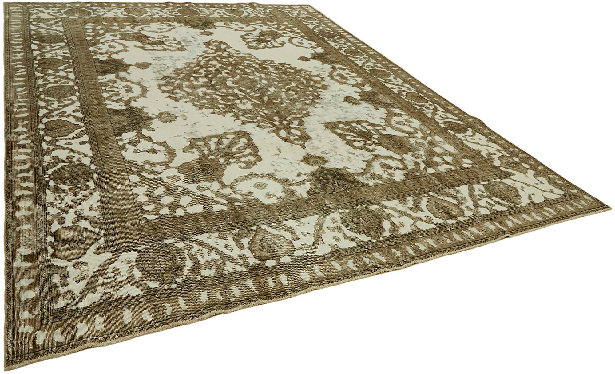 Handmade Oriental Decorative 1980s 290 cm x 365 cm Beige Wool Carpet