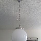 White opaline globe bistro pendant light