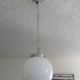Suspension bistrot globe opaline blanche