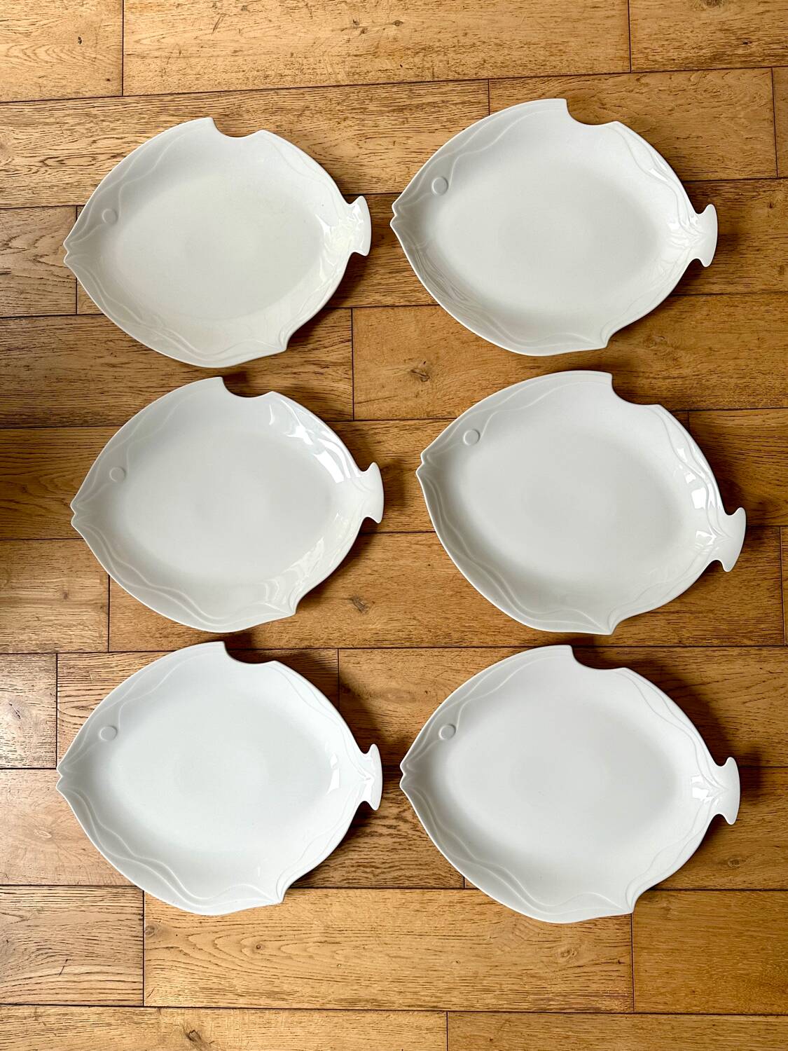 Set of 6 Royal Tettau German porcelain fish plates
