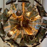 Italian sputnik murano glass smoked glass and metal, 1960s