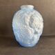 Large Art Deco round vase in frosted blue glass - 1930