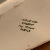 Yves Mohy grey porcelain blue lens vase for Virebent 1970