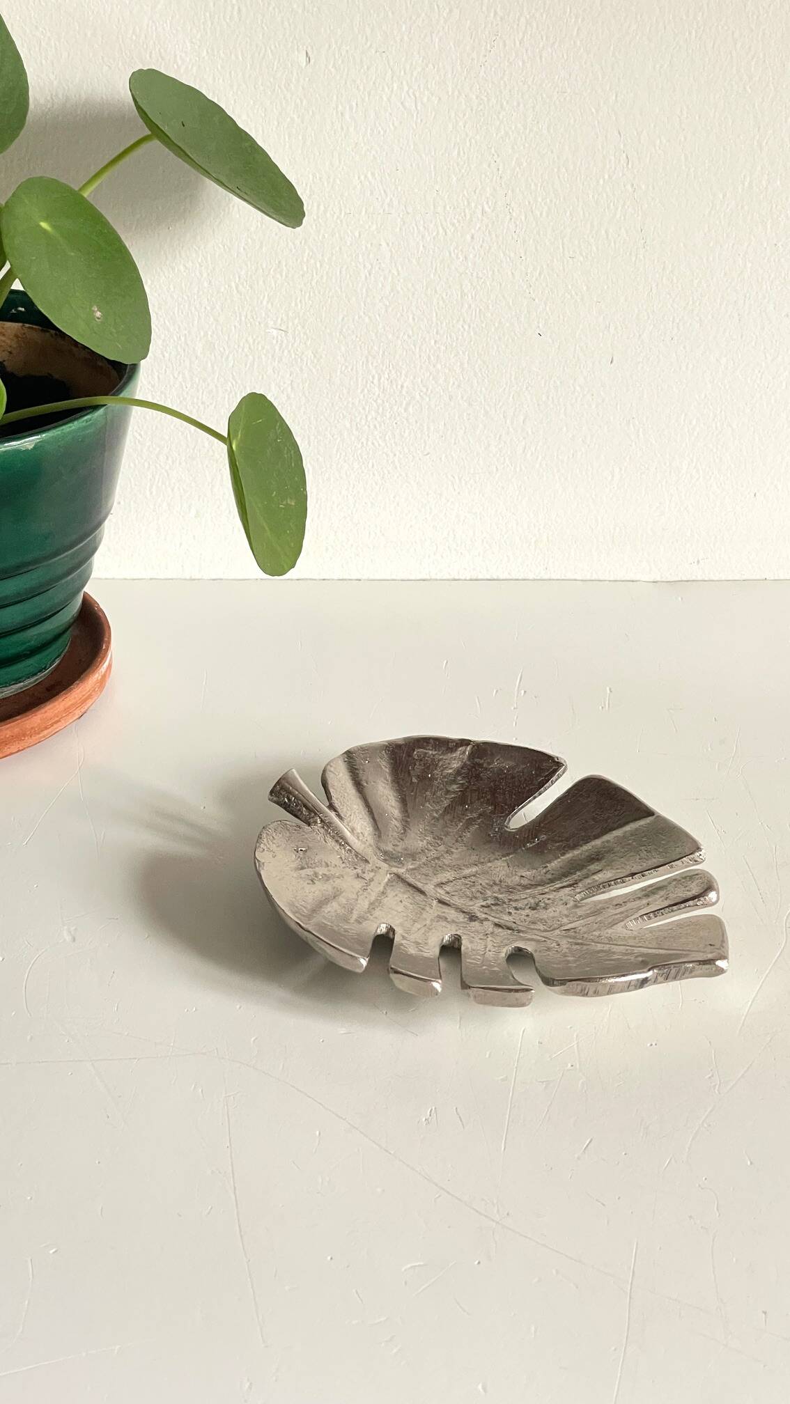 Leaf-shaped metal pocket emptier