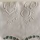 Sheet and pillowcases embroidered linen Richelieu old Castle