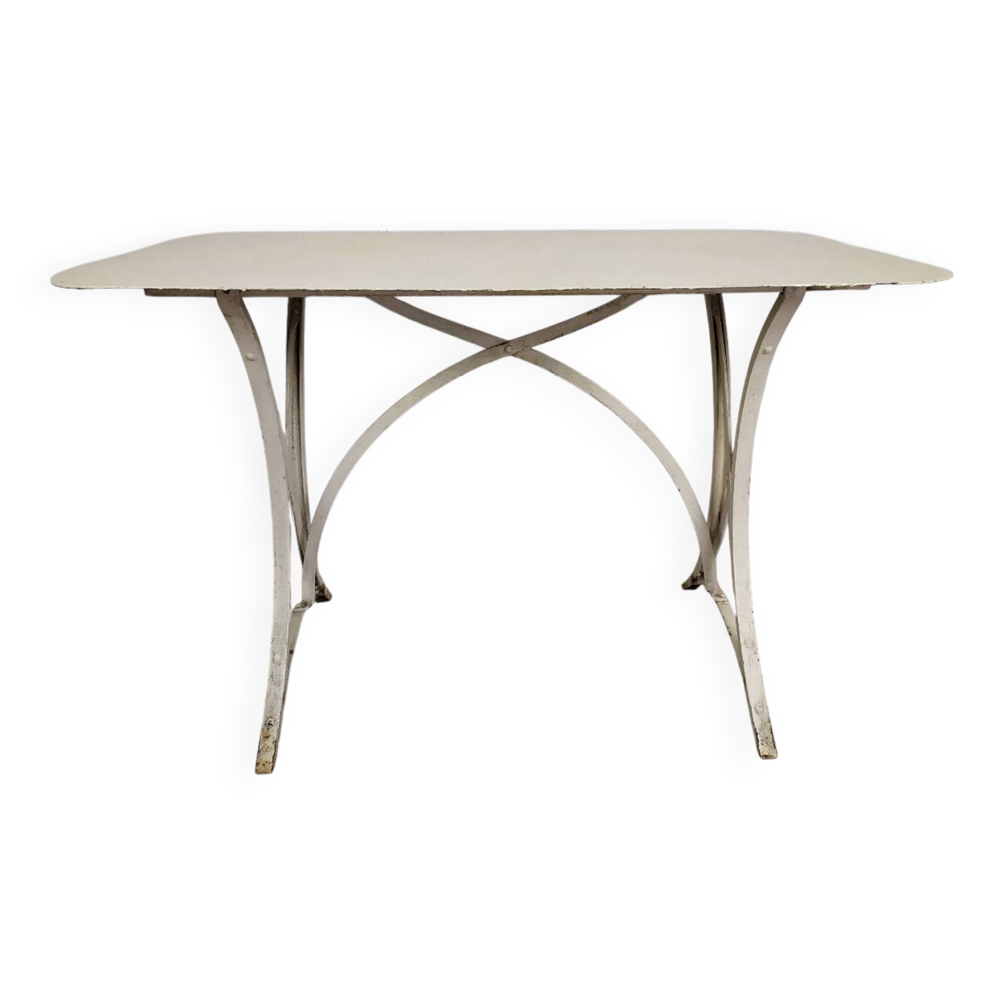 Table de jardin métal blanc