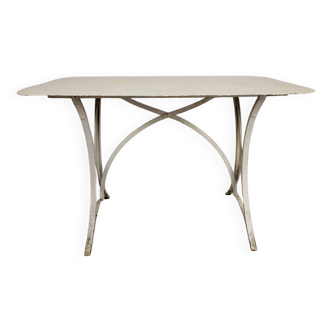 White metal garden table
