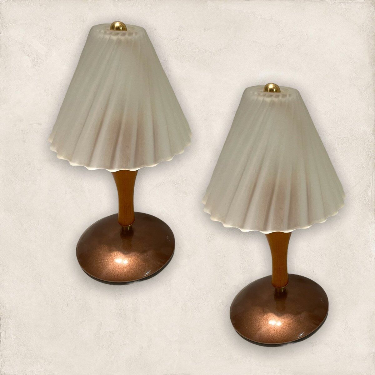 Lampes de table italiennes en verre de murano, ensemble de 2