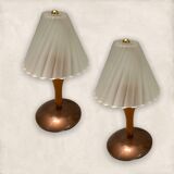 Lampes de table italiennes en verre de murano, ensemble de 2