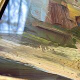 Gouache “Sicilian countryside” and glass frame from the early 20th century