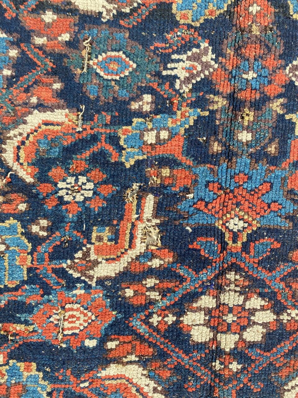 Handmade old Kurdish Persian carpet 135x276 cm