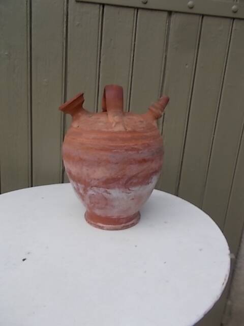 Terracotta gargoulette jug
