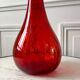 Large red Murano style Italian blown glass lamp and seventies lampshade from the 70s