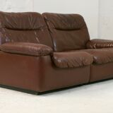 Canapé De Sede en cuir "chocolat" Suisse, circa 1970