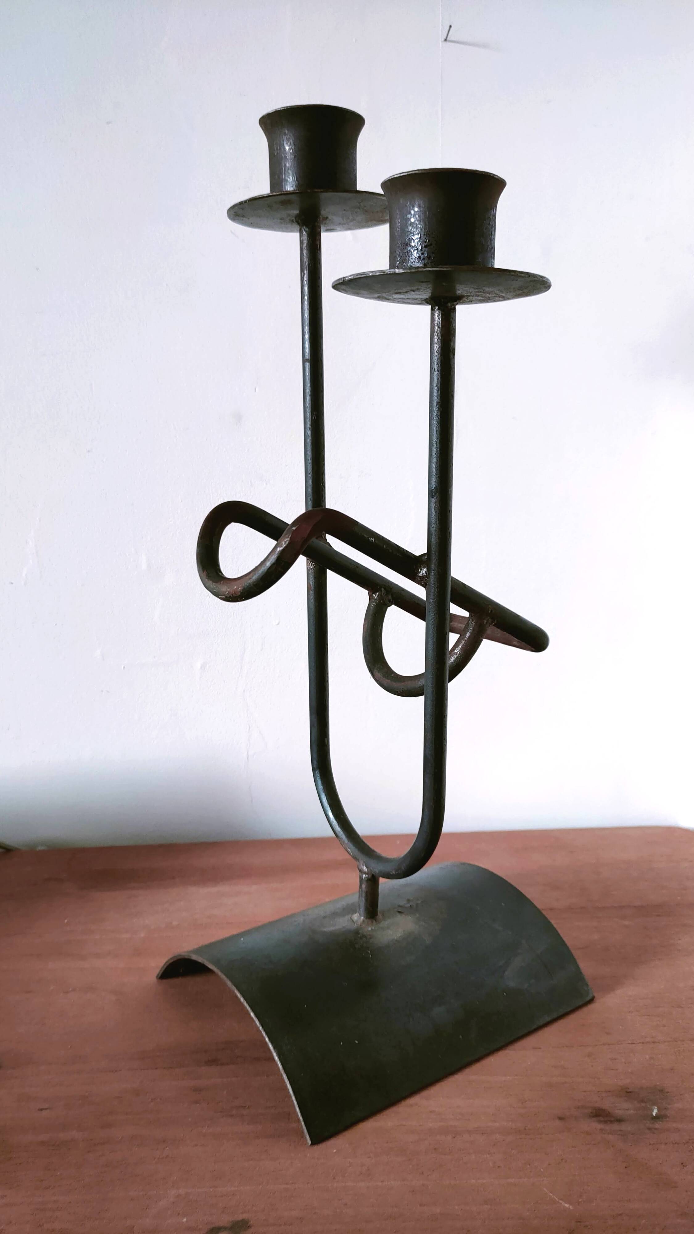 Large brutalist candle holder bottle holder design 60s