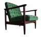 Mid century armchairs in green jacquard, by edmund homa, 1960s, set of two