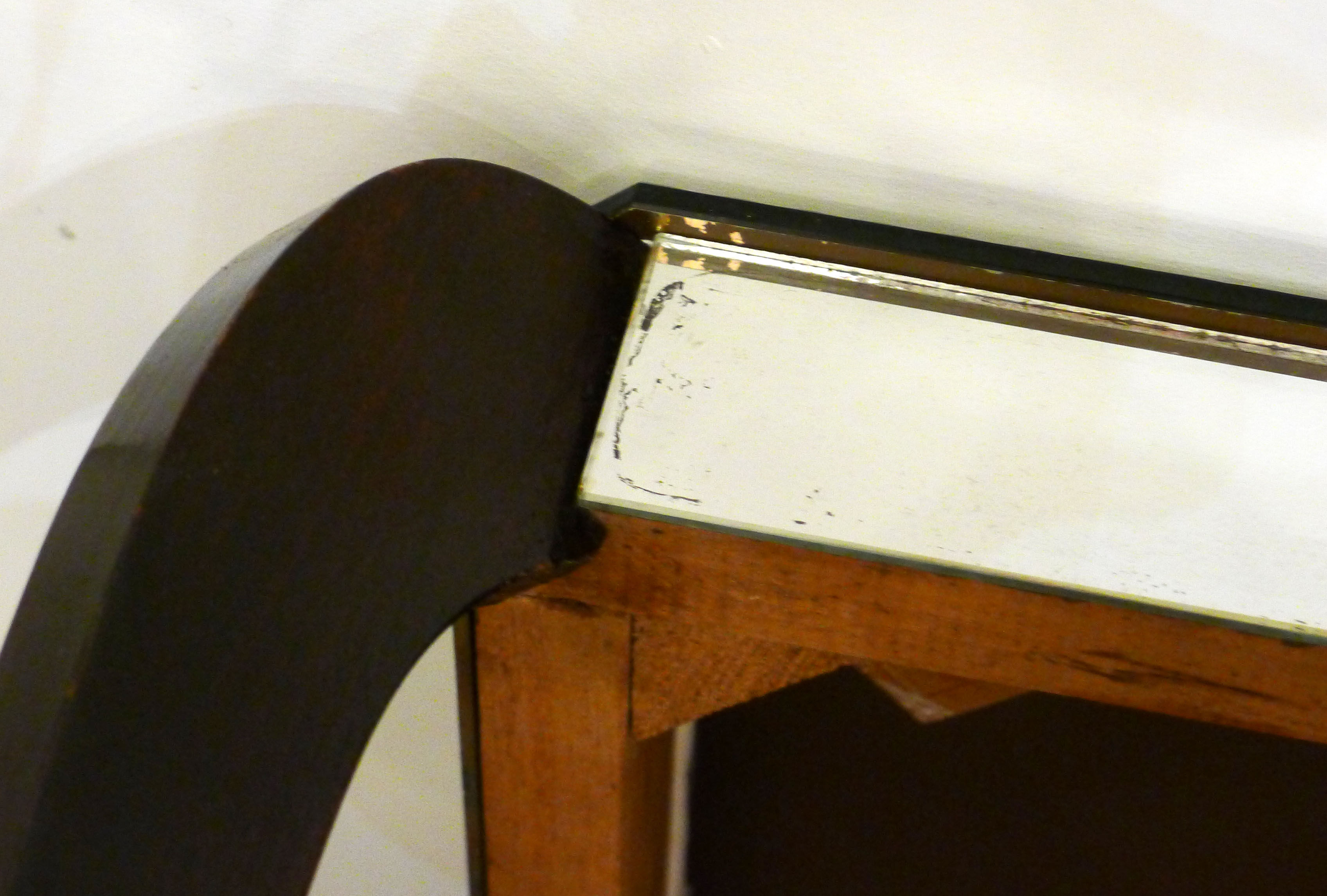 Mirror Art Deco coffee table - curved feet