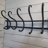 Antique coat rack in curved wood 5 hooks