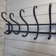 Antique coat rack in curved wood 5 hooks