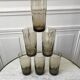 Set of 6 glasses smoked long drink 70s