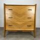 50s chest of drawers with blond wood compass feet