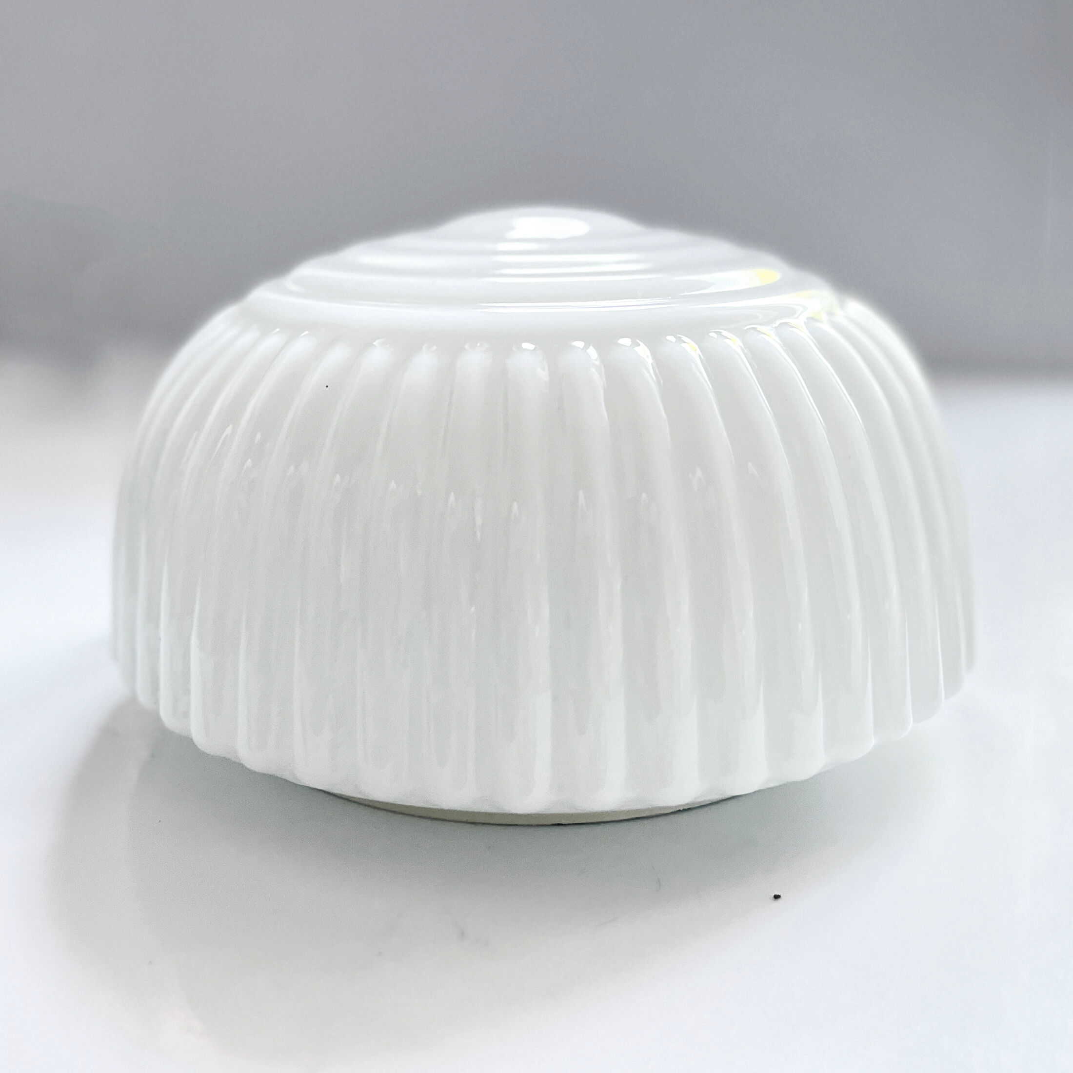 White glass plafond Polam Wikasy, Poland 1970s.