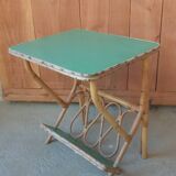Rattan side table, magazine rack