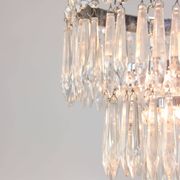 Vintage Italian Crystal & Chrome Chandelier, 1970s