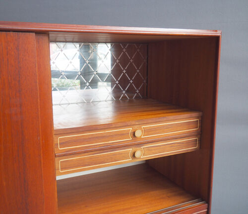 High 60's teak veneer sideboard with bar
