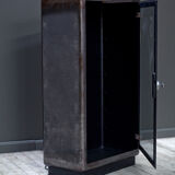 Vintage, industrial, pharmacy display cabinet with 5 glass shelves